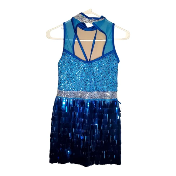 Weissman Costumes Blue Fringe Costume Girls Size XLC